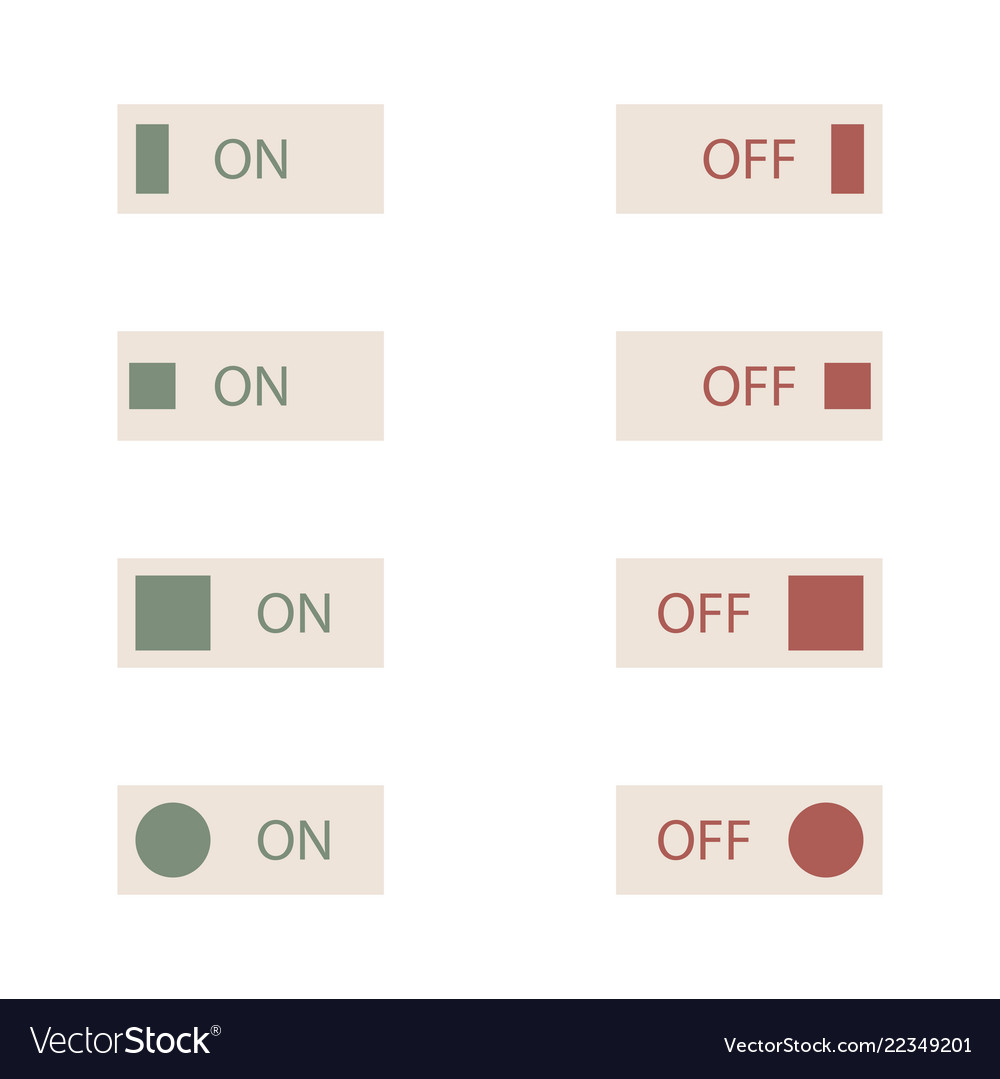A set of buttons and switches vector image A set of buttons and switches