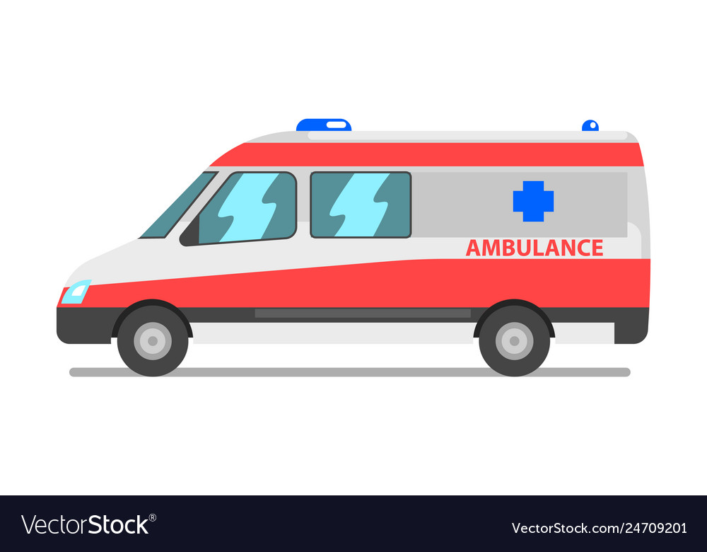 Ambulance van emergency medical service vehicle Vector Image