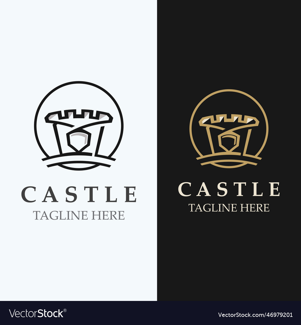 Castle logo graphic template design ancient