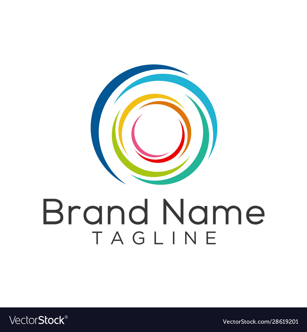 Colorful circle abstract logo template Royalty Free Vector