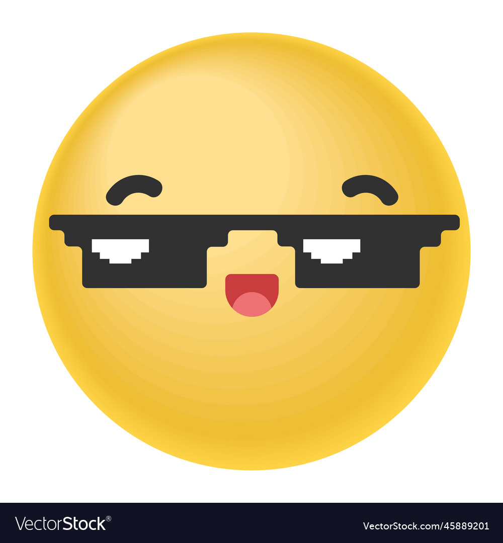 Cool emoji social media Royalty Free Vector Image