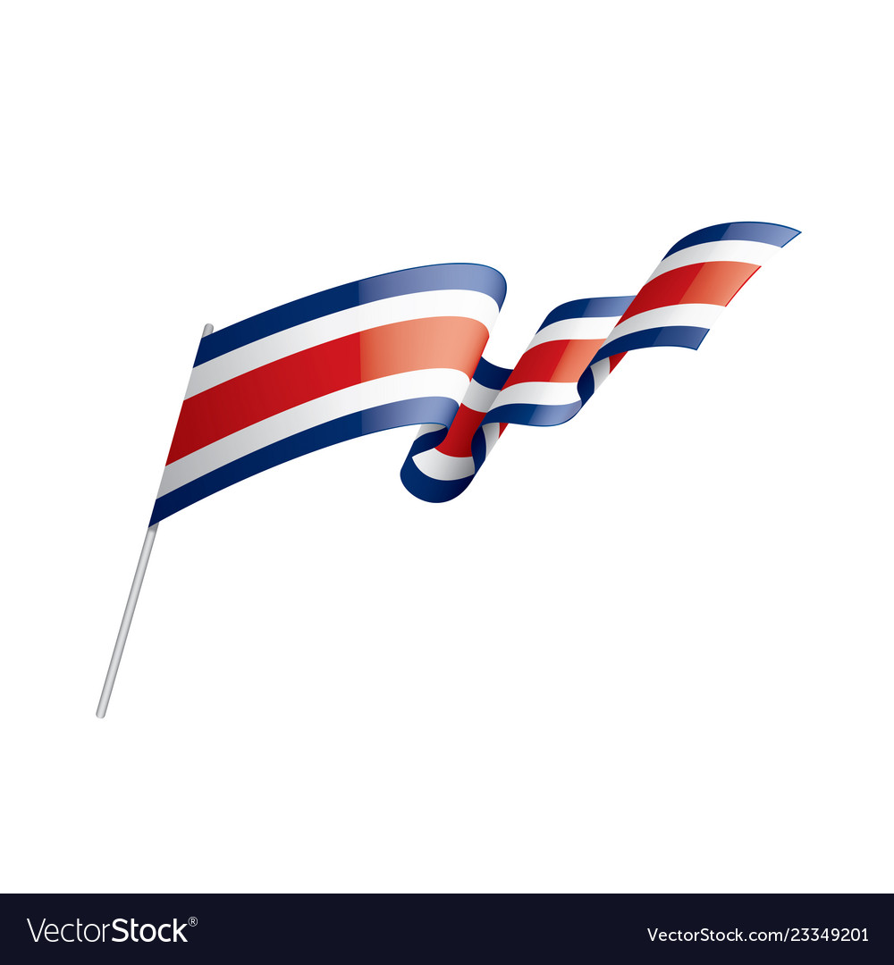 Costa Rica Flag On A White Royalty Free Vector Image