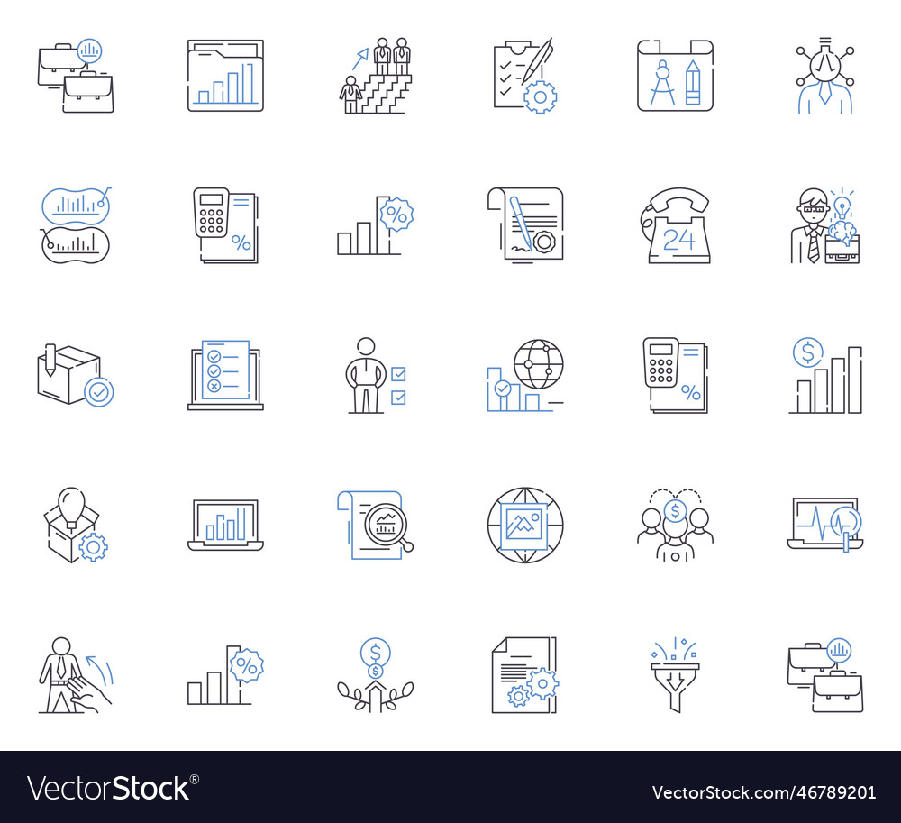 Customer analysis line icons collection Royalty Free Vector