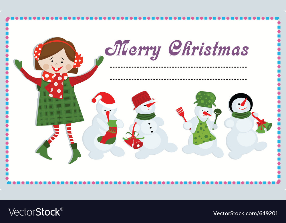 Cute Snowman Christmas Card