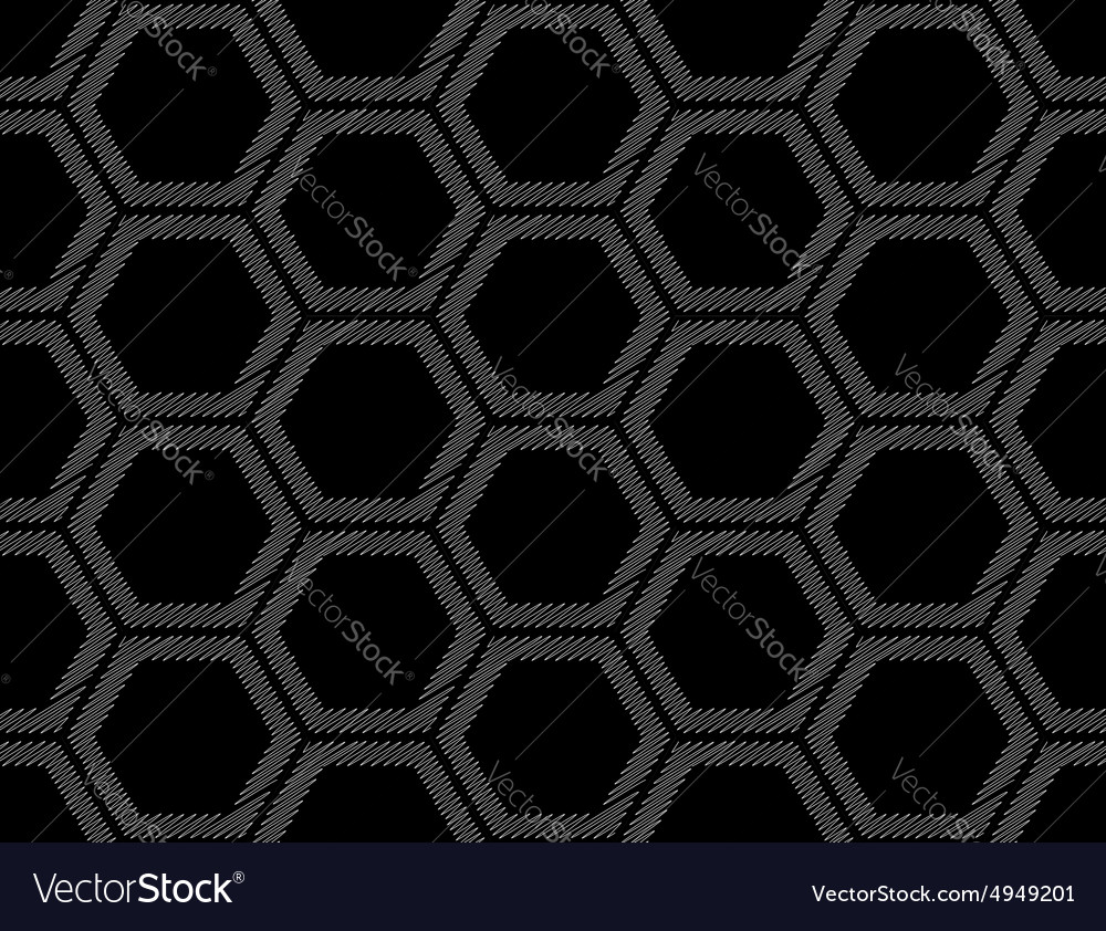 Design seamless monochrome hexagon pattern