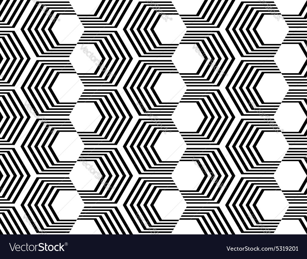 Design seamless monochrome hexagon pattern