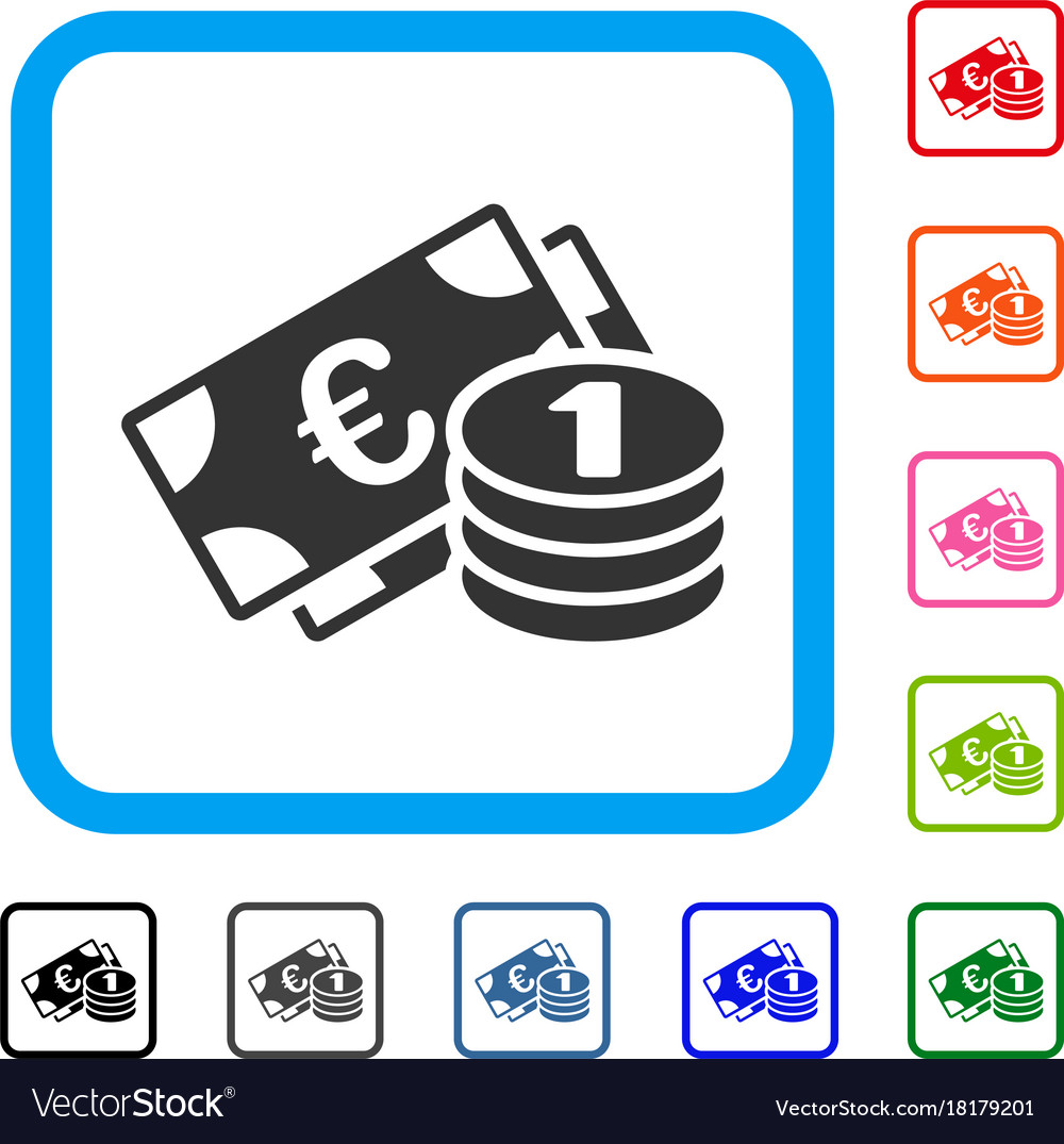 Euro cash money framed icon Royalty Free Vector Image