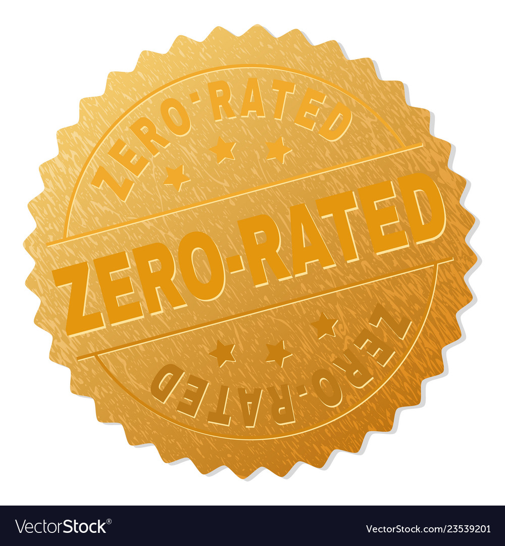 Golden zero-rated medallion stamp