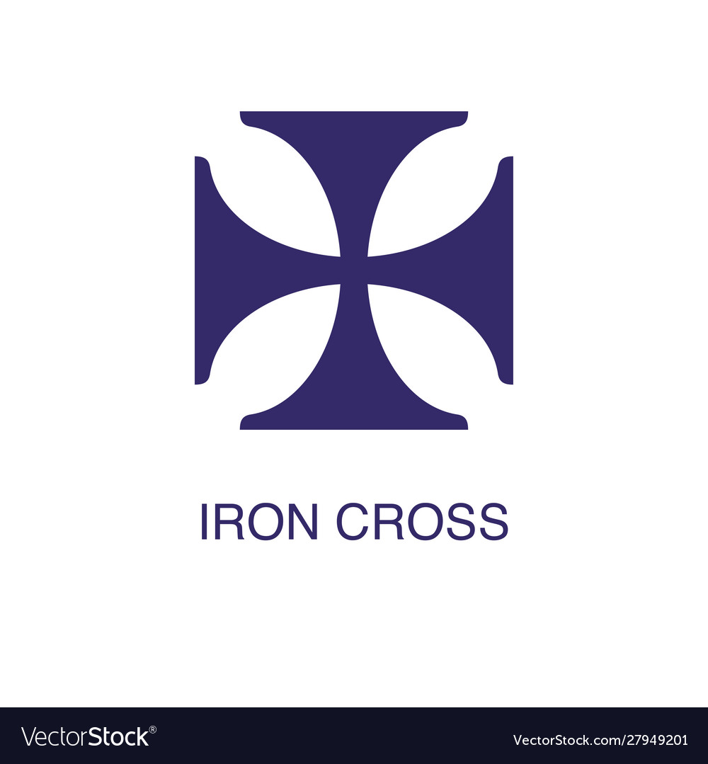 Iron cross element in flat simple style on white