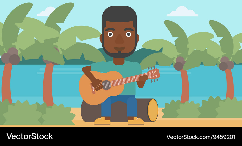 Man playing guitar Royalty Free Vector Image - VectorStock