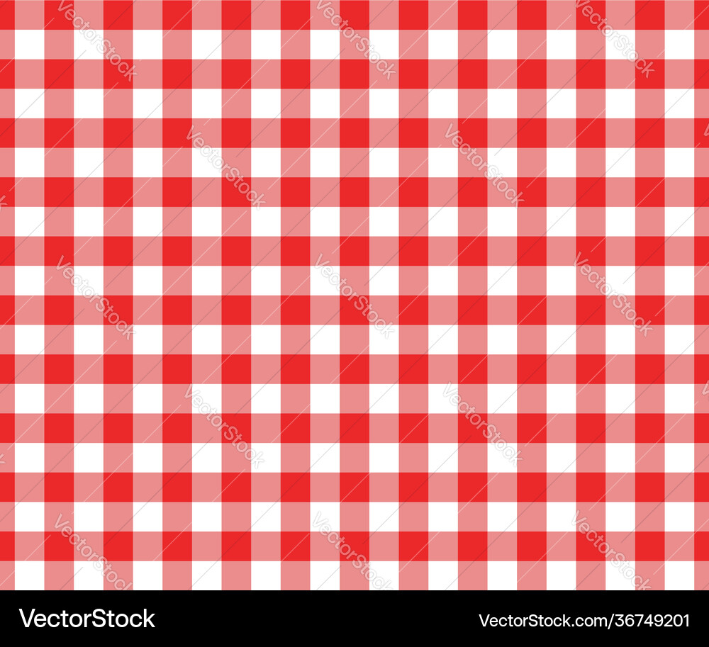 Red and white gingham seamless pattern checkered Vector Image
