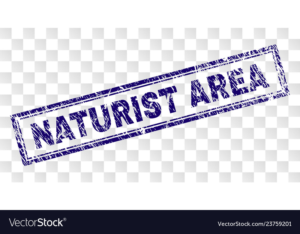 Scratched naturist area rectangle stamp Royalty Free Vector