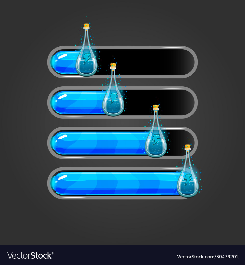 Bar-Downloader mit Elixir-Flaschen einstellen vector image Bar-Downloader mit Elixir-Flaschen einstellen