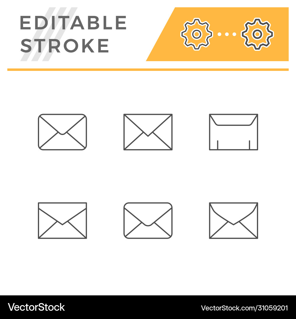 Set line icons envelope Royalty Free Vector Image