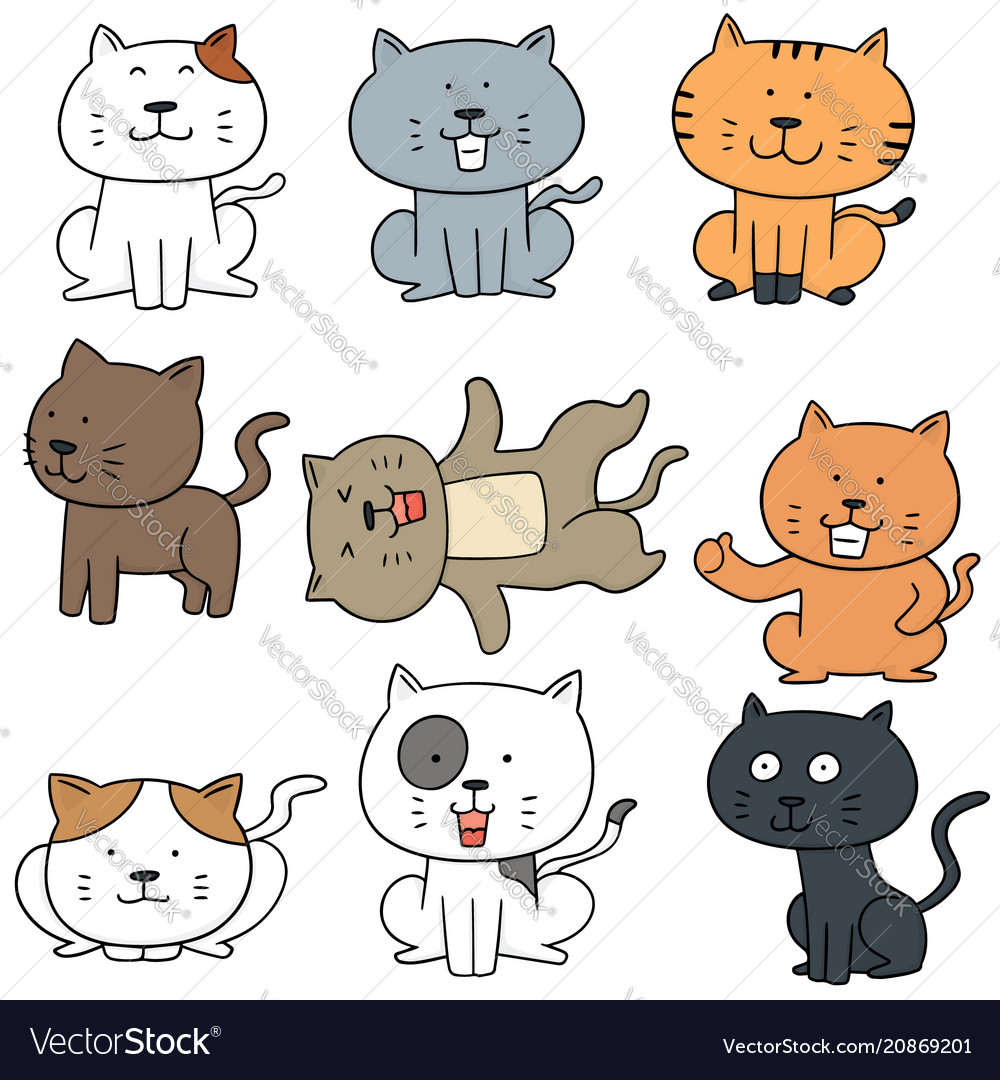 Set of cats Royalty Free Vector Image - VectorStock