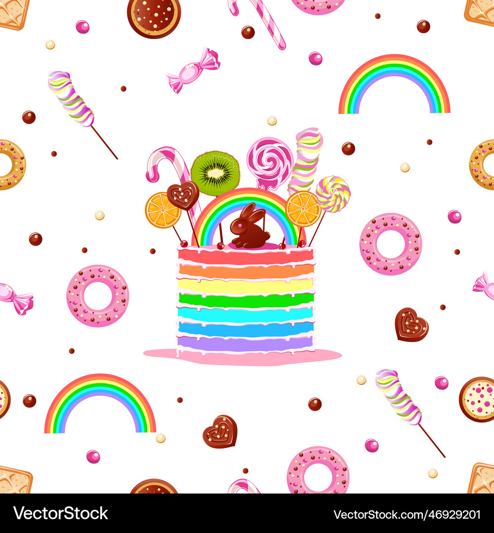 Sweet seamless pattern Royalty Free Vector Image