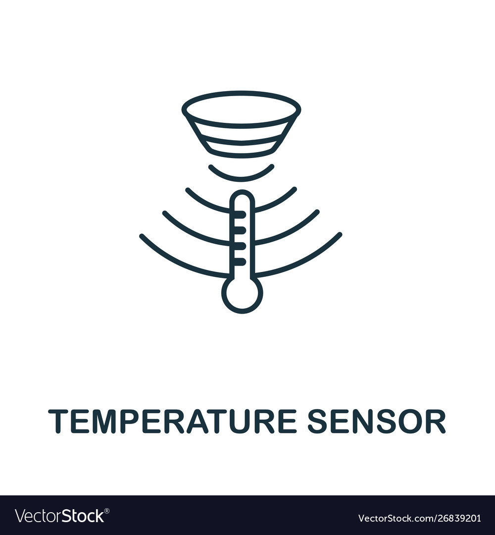 Temperature sensor outline icon thin line style