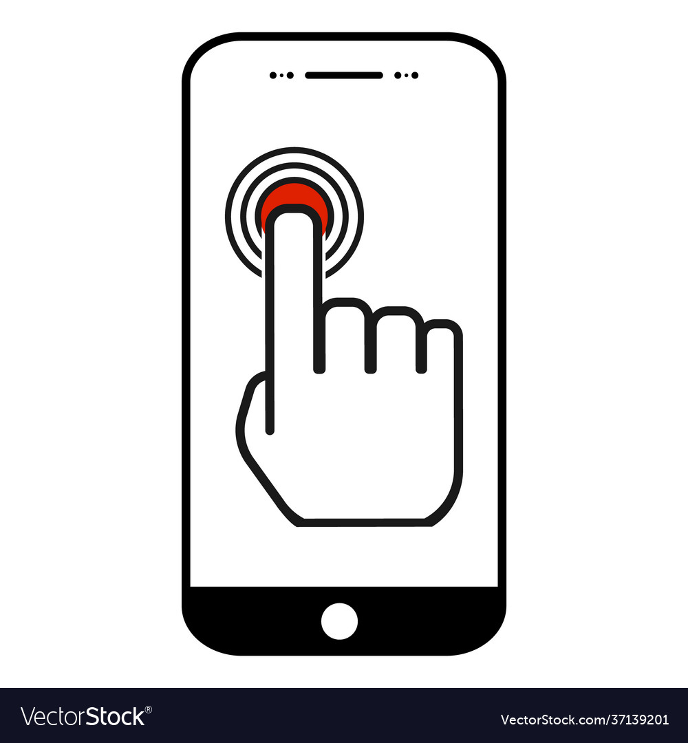 Touch screen icon for app website ui etc click vector image Touch screen icon for app website ui etc click