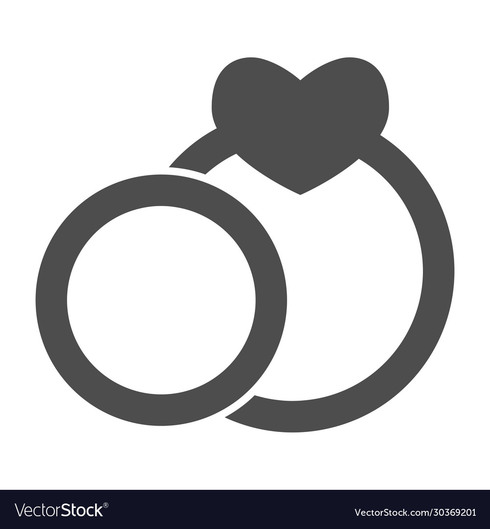 Zwei Hochzeit Ringe solide Icon Paar Engagement Vector Image Zwei Hochzeit Ringe solide Icon Paar Engagement