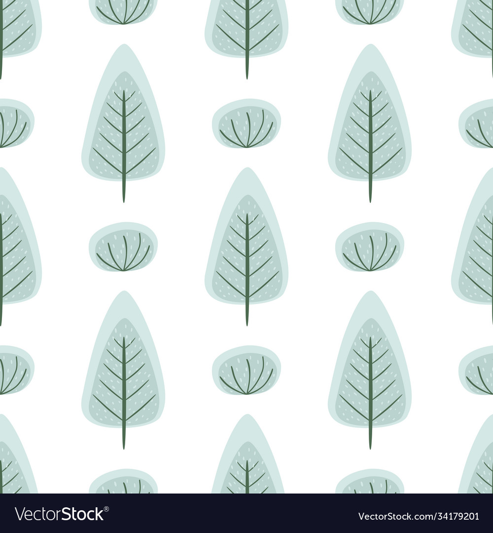 Winter forest cute frozen seamless pattern