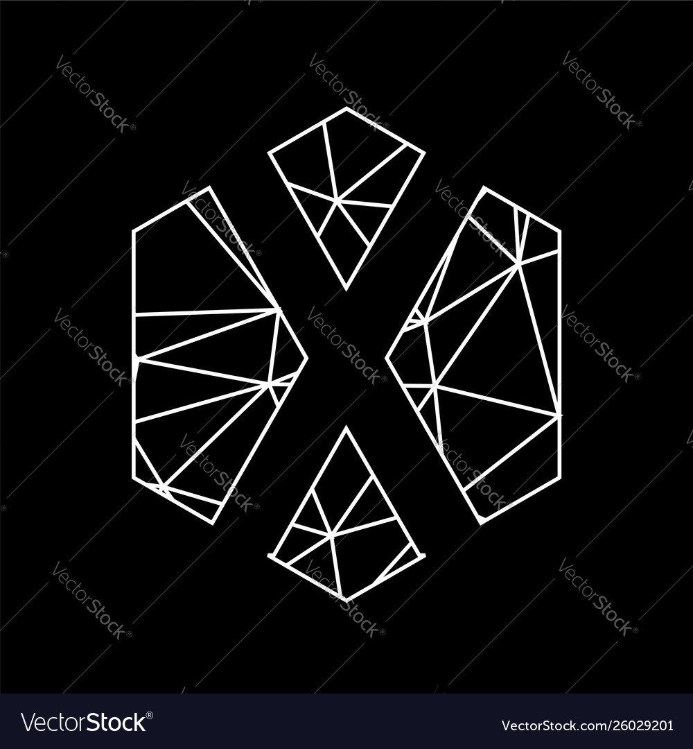 X geometric triangle blockchain font