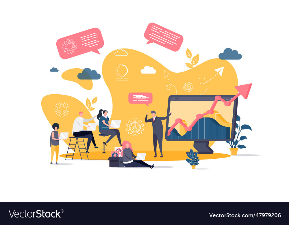 Business training concept in flat style Royalty Free Vector