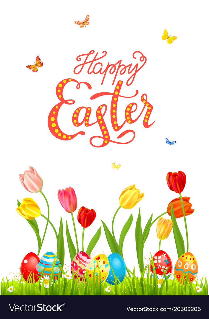 Cheerful Easter Card with Eggs
