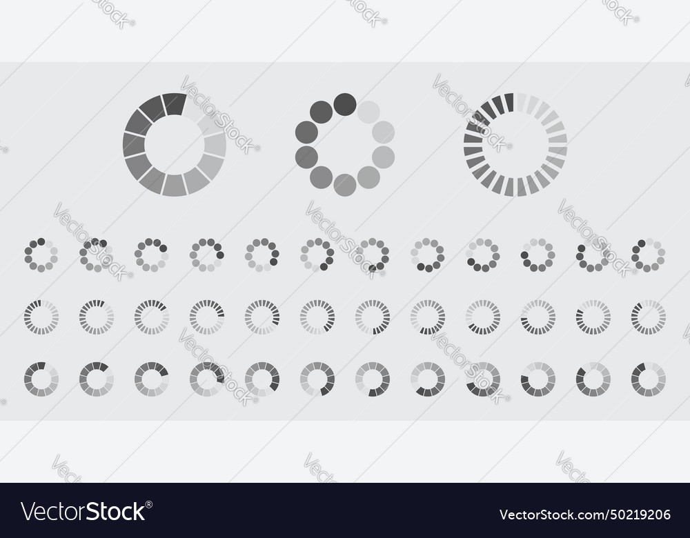 Circular Loading-Puffering-Symbole Set vector image Circular Loading-Puffering-Symbole Set