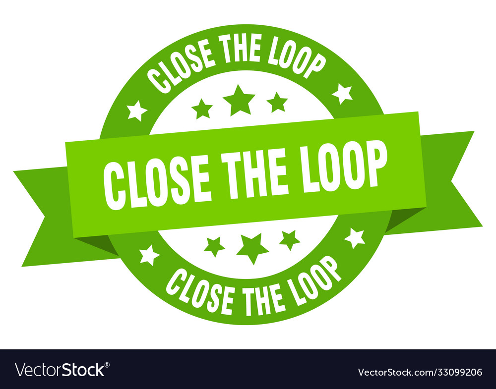 Close loop round ribbon isolated label