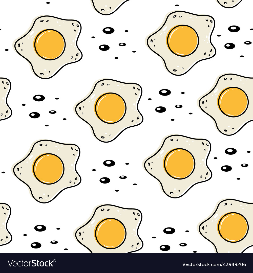 Fried eggs pattern color Vector Image Fried eggs pattern color