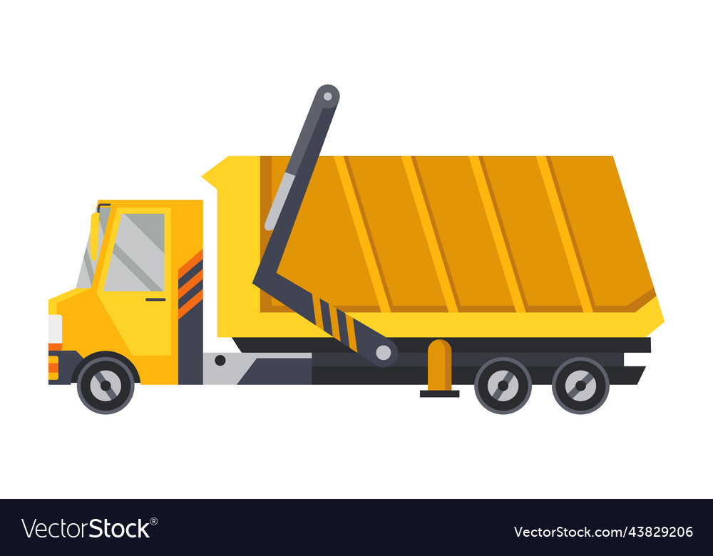 Garbage truck with auto loader collection Vector Image Garbage truck with auto loader collection
