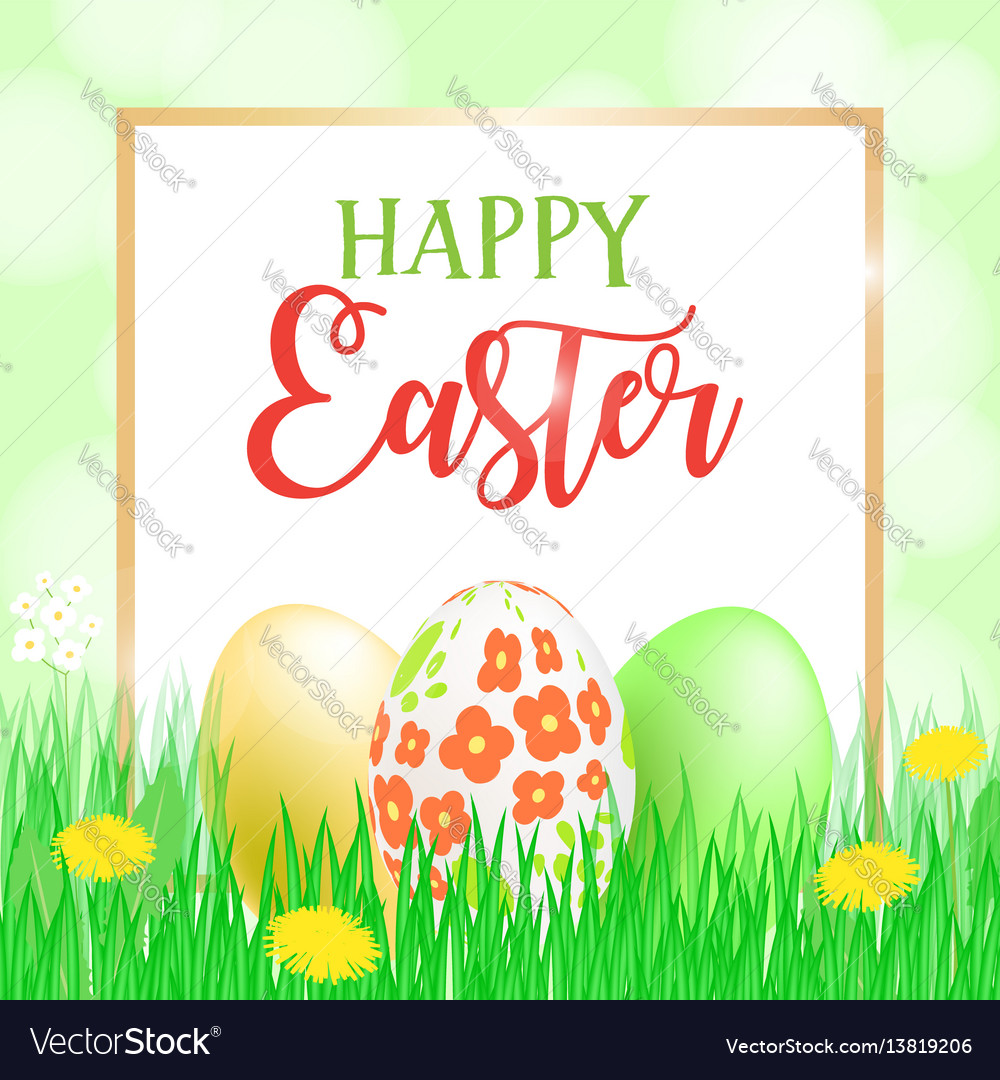 happy easter card banner flyer invitation vector image easter flyer