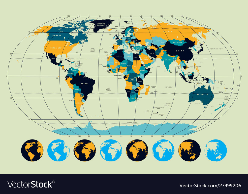 High detailed world map