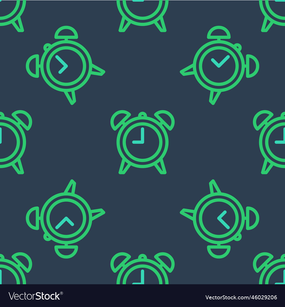Line alarm clock icon isolated seamless pattern