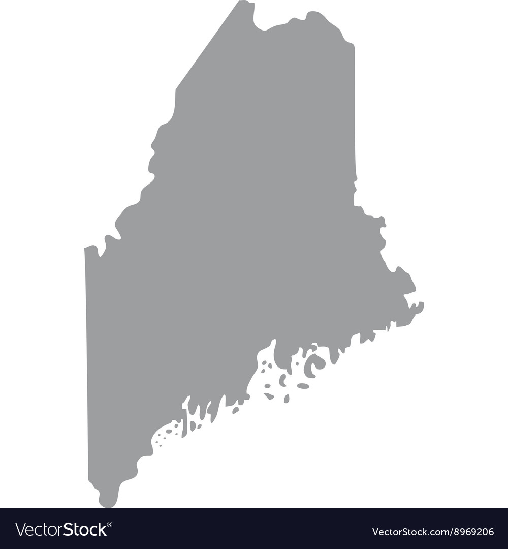 Map of the US state of Maine Royalty Free Vector Image