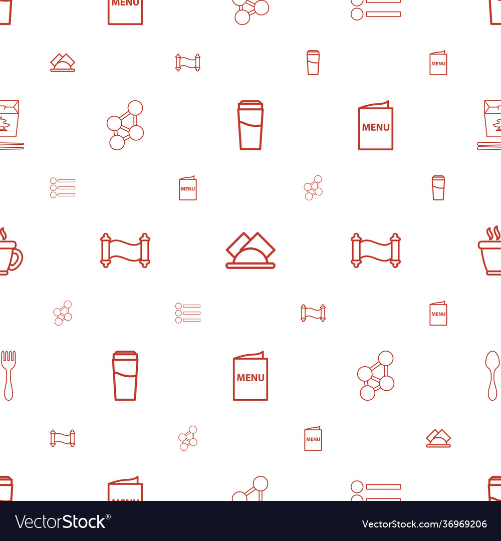 Menu icons pattern seamless white background