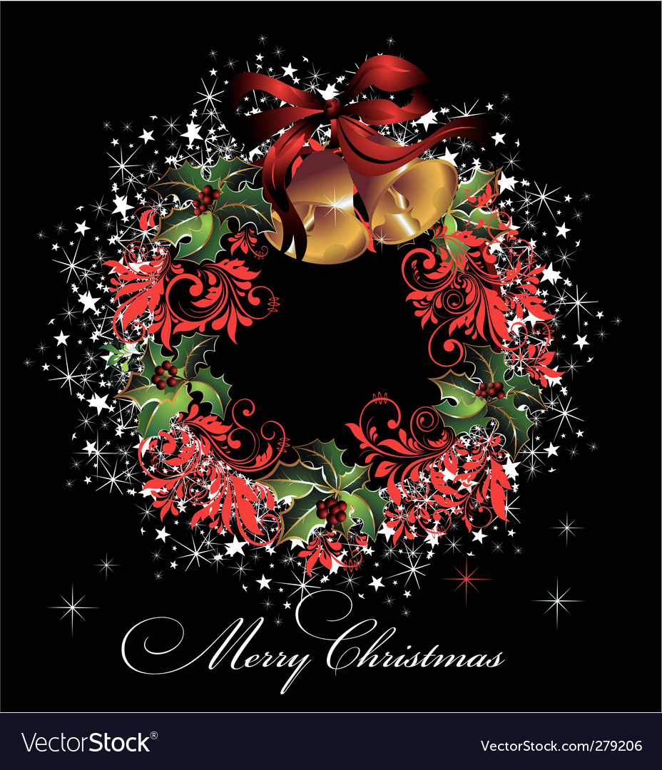 Merry christmas wreath Royalty Free Vector Image