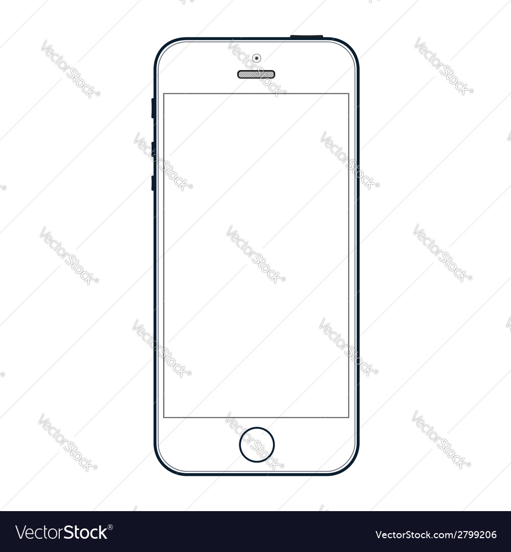 Realistic Black Iphone 5s With Blank Screen Vector Image