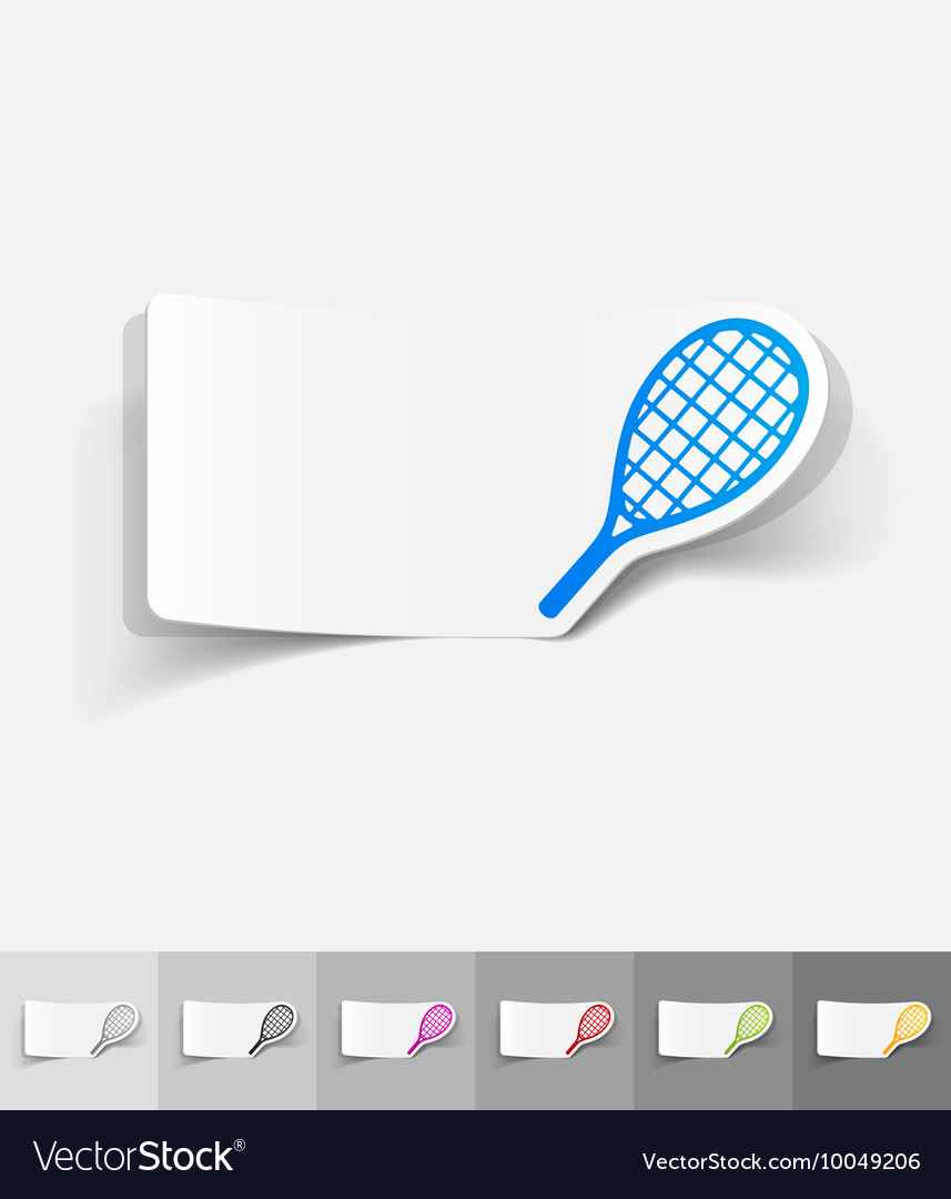 Realistic design element tennis racket
