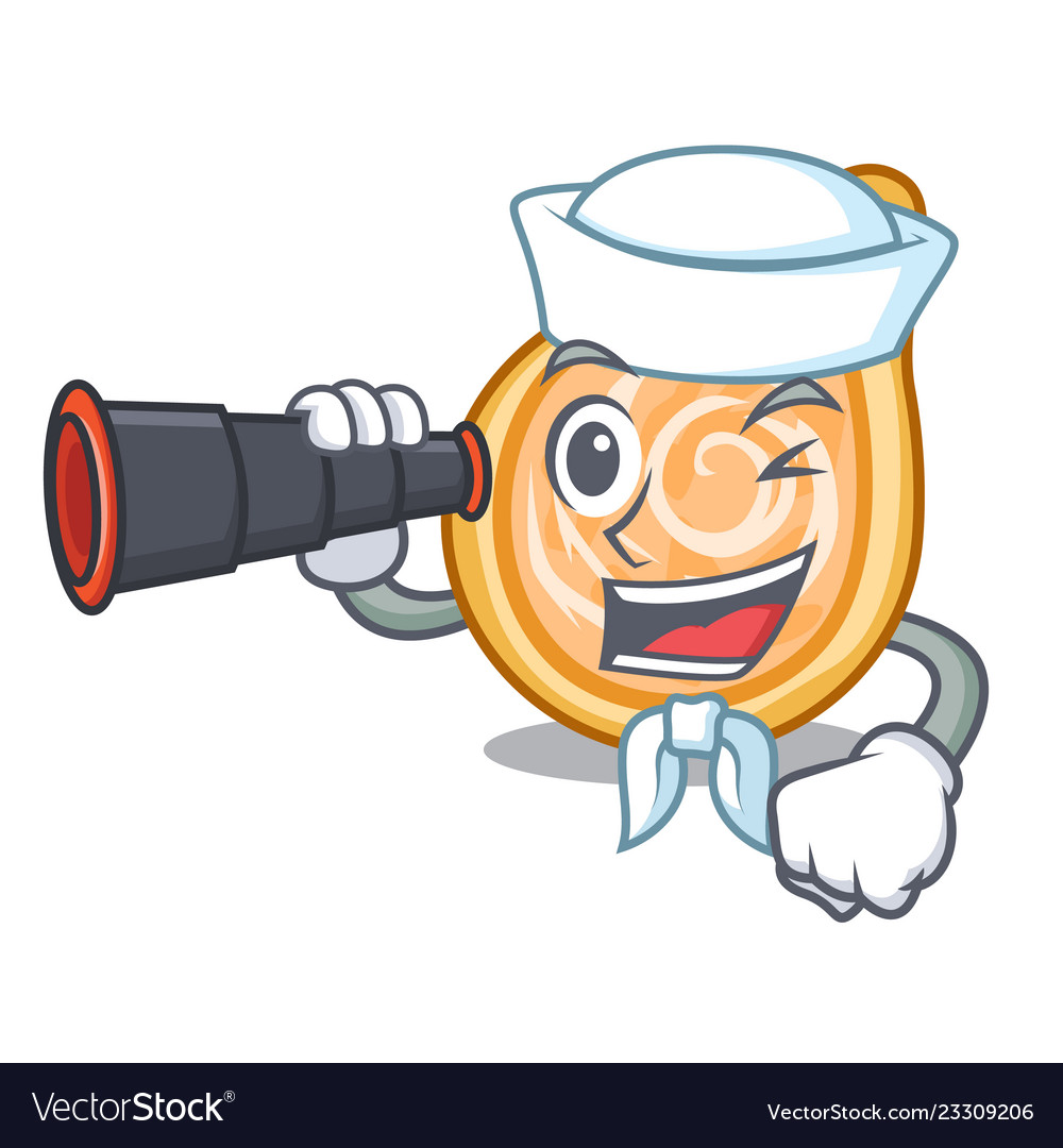 Sailor with binocular chicken coxinha isolated