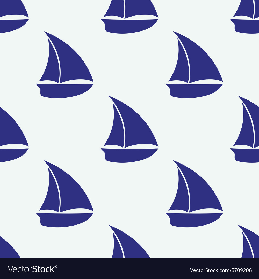 Seamless pattern with sea elements ship