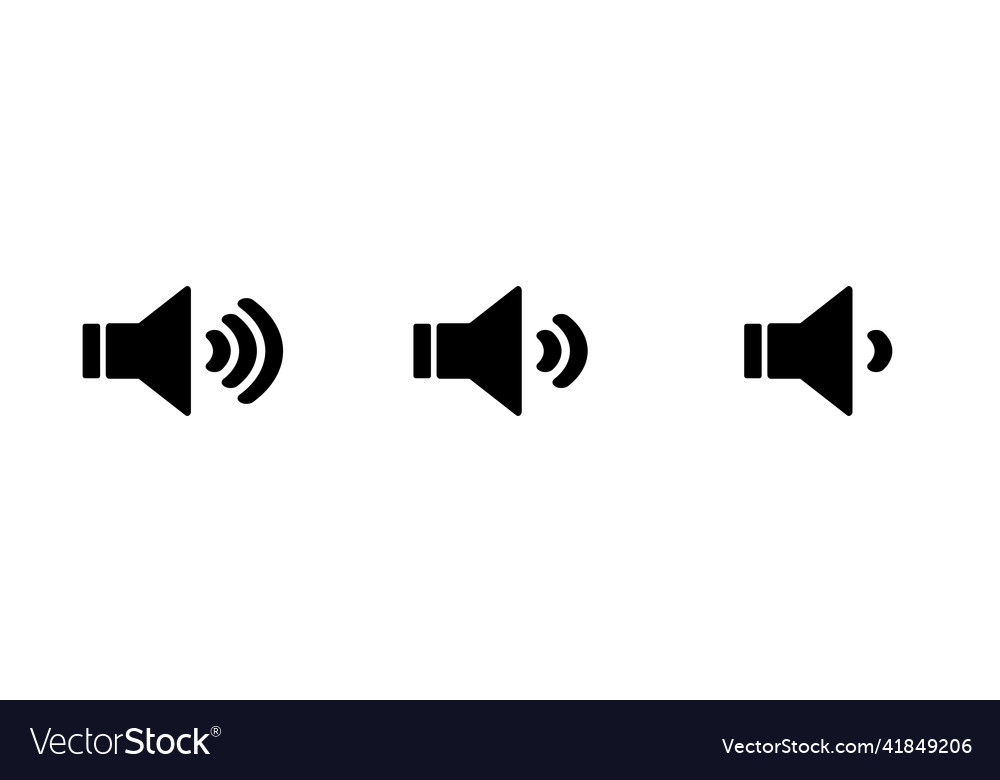 Sound icons by volume level vector image Sound icons by volume level