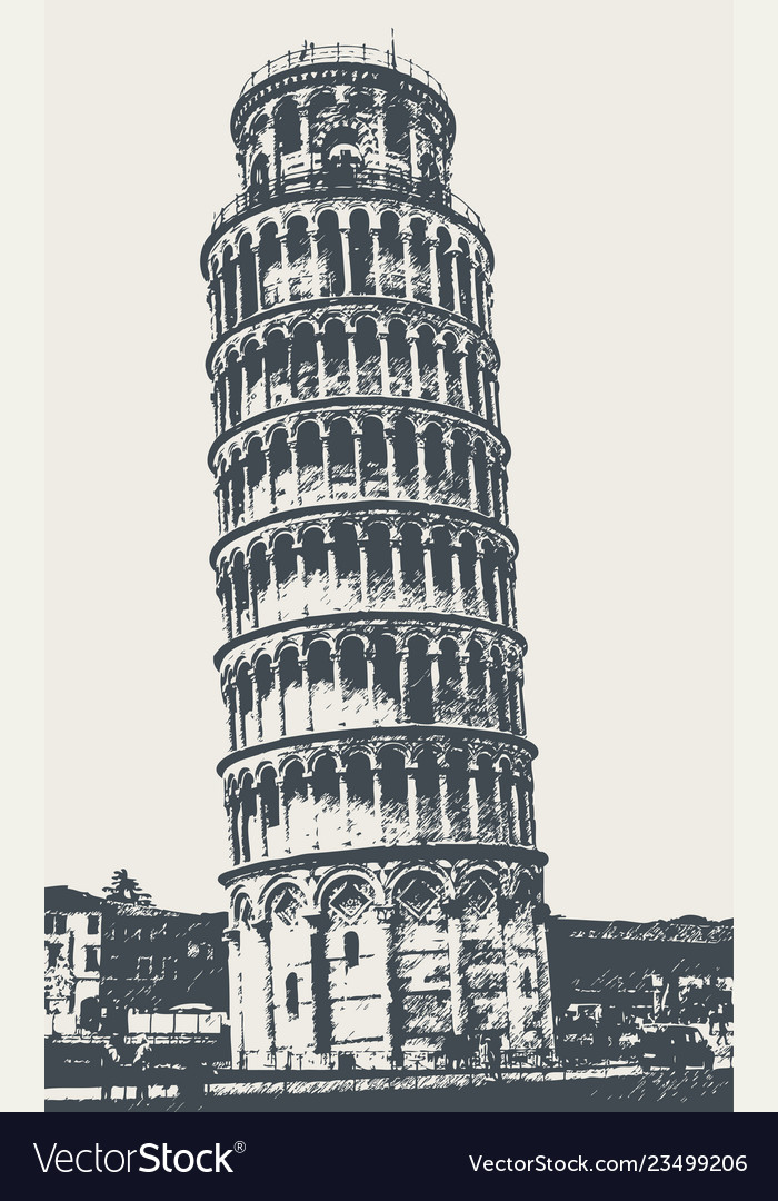 Tower of pisa on the square wonders Royalty Free Vector