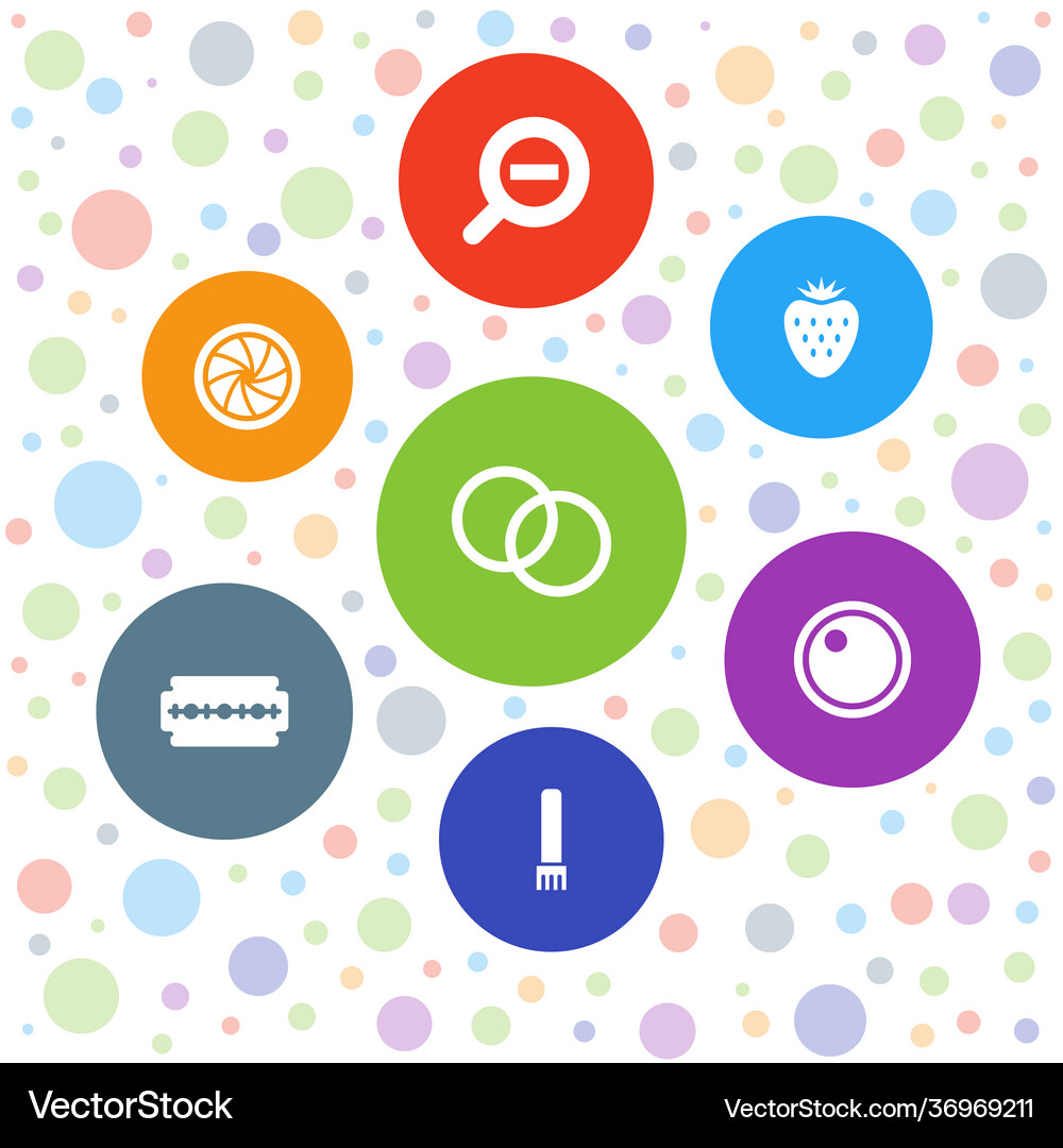 7 macro icons Royalty Free Vector Image - VectorStock