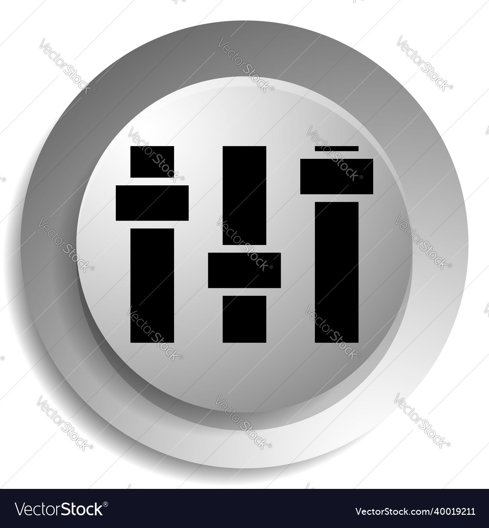 Adjuster slider tuner fader bars with levers knobs vector image Adjuster slider tuner fader bars with levers knobs