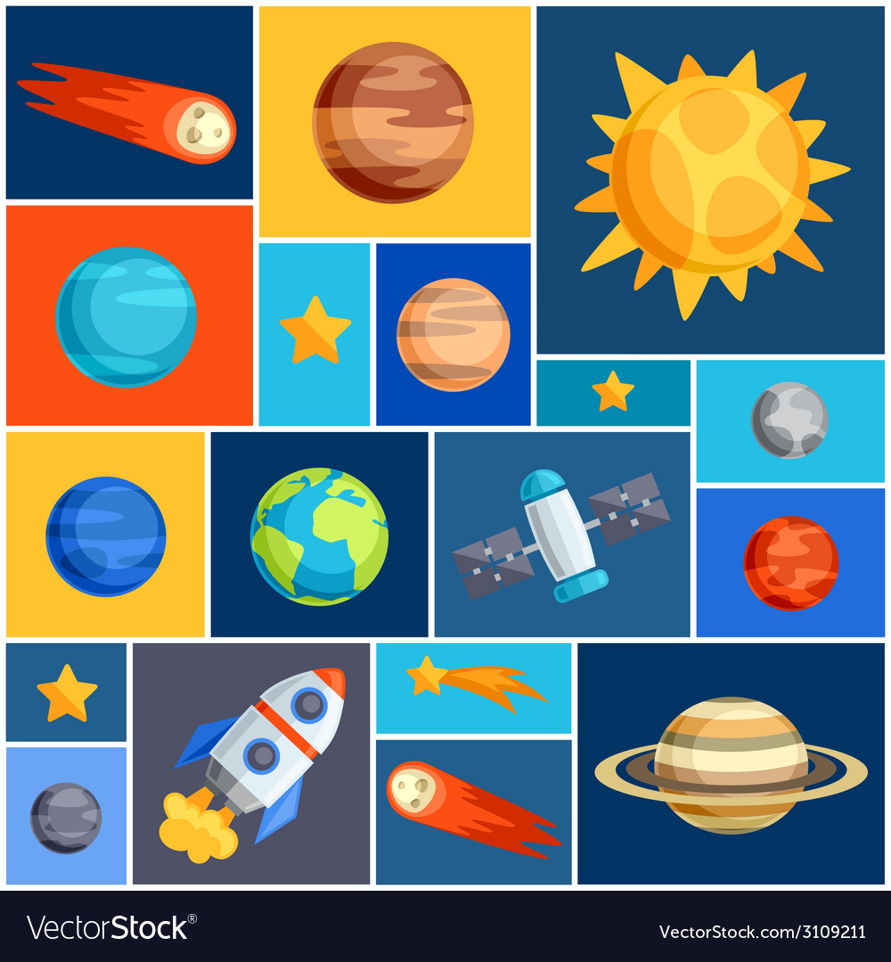 Background with solar system planets and celestial