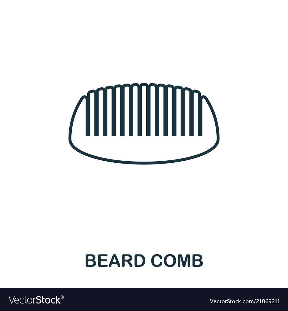 Beard comb icon flat style design ui