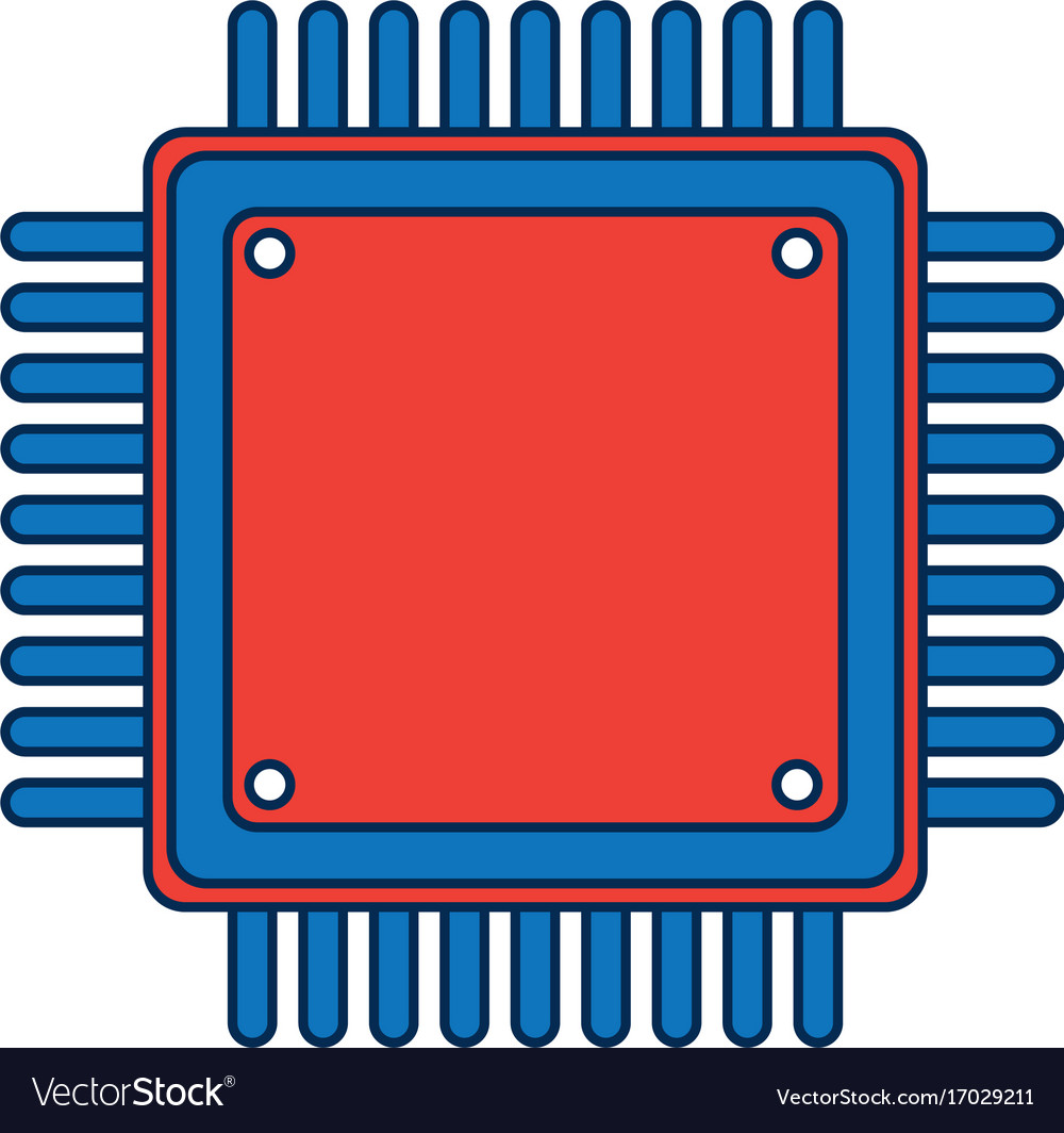 Computer microchip circuit hardware element icon