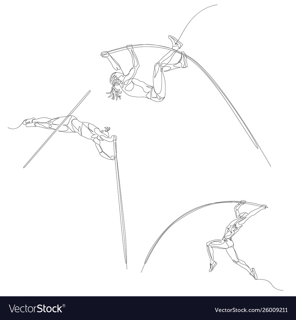 Continuous one line pole vaulting set summer