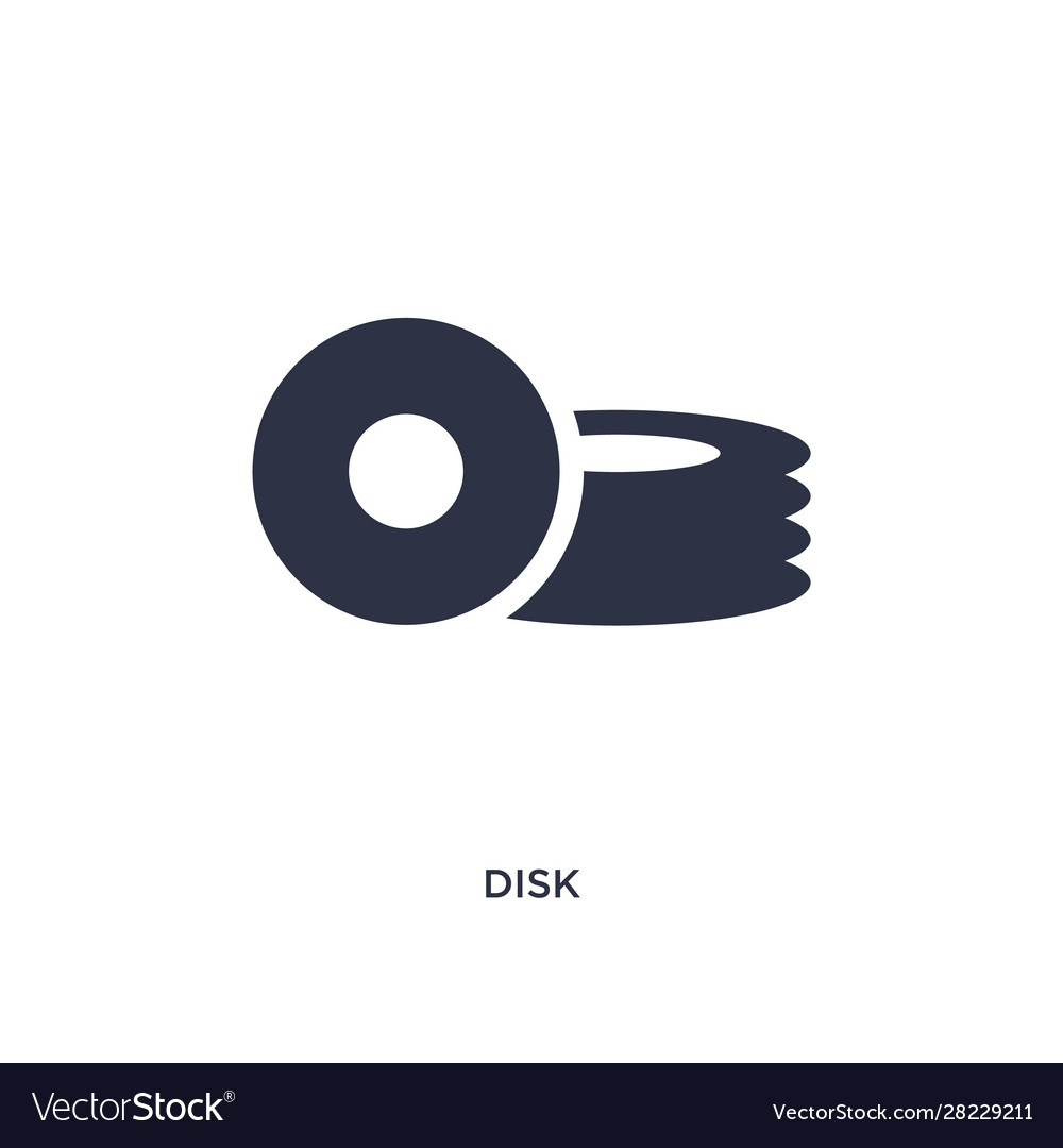 Disk icon on white background simple element from
